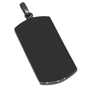 10K Solid Gold Black Rhodium Plated Mens Diamond Dog Tag Pendant with Black Diamonds 13.95 Ctw